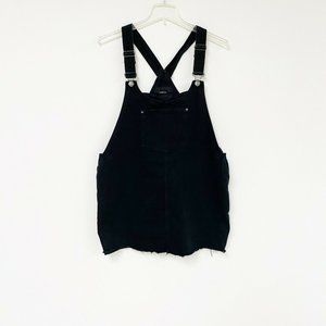 SOLD Forever 21 Black Raw Hem Overall Skirt
